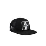 Hip Hop Kids Panda Logolu Siyah Çocuk Trucker Şapka