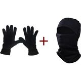Hipatya Siyah Termal Kışlık Polar Eldiven ve Termal Maske Motorcu Kask Içine 2li Set