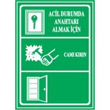 HiperAD Reklam Acil Durumda Anahtarı Almak Için Camı Kırın Dekota Baskı – 3 mm Forex Uyarı Tabelası 25 cm × 35CM - 1
