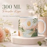 HiperAD Reklam Doğa Manzaralı Porselen Kupa 300 ml Zarif Nehir ve Gün Batımı Desenli Hediyelik Kahve Çay Bardağı - Renkli