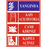 HiperAD Reklam Yangında Kapı Açılmıyorsa Camı Kırınız Dekota – 3 mm Forex Uyarı 25 cm × 35CM - 1
