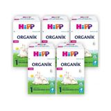 Hipp 1 Organik Keçi Sütü Bazlı Toz Devam Sütü 400 gr x 5 Adet 0-6 Ay İçin Besleyici