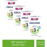 Hipp 3 Organik Devam Sütü 500 gr x 4 Adet - Hediyesiz