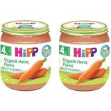 Hipp 4+ Ay 2x125 gr Organik Havuç Püresi Kavanoz Maması