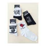 Hippo 4 ÇİFT Yazılı Neşeli Kolej Çorap Dikişsiz Coton