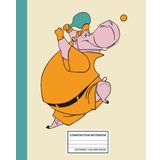 Hippo Playing Ping Pong Notebook – Fun Sports-Themed Journal for Kids & Adults – 7.5 x 9.25 College Ruled, Soft Matte Cover – Perfect Gift for Table Tennis Fans and Animal Lovers