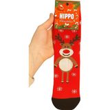 Hippo Yeni Yıl Yılbaşı Noel Figürlü Tasarım Çorap Özel Kutusunda - 38 - 40 - Kırmızı - Gri - Beyaz - Pembe