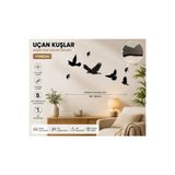 HippoDeco Ahşap MDF Uçan Kuşlar Duvar Dekoru, 7 Parçalı Kuş Figürleri, Doğa Temalı MDF Duvar Süsü, Modern Ev