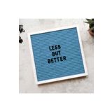 HippoDeco Dekoratif Harf Panosu, Beyaz Ahşap Çerçece Mavi Keçe Letter Board, (Siyah Harf) Bebek Anı Panosu