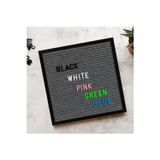 HippoDeco Dekoratif Yazı Panosu, Siyah Ahşap Çerçeve Gri Keçe Zeminli Letter Board, (Beyaz Harf)