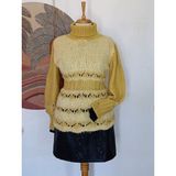 Hippy Butik Hardal Sarı Tüylü Boğazlı Kazak - Standart - Hardal - Sarı