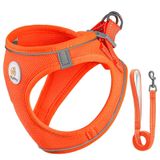 Hipubby Tasmalı Köpek Koşum Takımı, Ayarlanabilir Köpek Koşumuna Adım Atın Çekmesiz Yumuşak Ağ Evcil Hayvan Koşum Yürüme, Koşu, Antrenman için Yansıtıcı Köpek Yelek, Küçük Orta Büyük Köpekler (Turuncu, L)