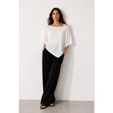 Hira Clothing Dökümlü Viskon Asimetrik Rahat Kesim Panço