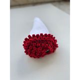 Hira El Sanatları Buket Çiçek Gül Buket Battaniye - El Orgüsü - Buket - Şal - Gül - Gül Motifli - Çiçekli Battaniye- Sihirli Şal - Beyaz - Kırmızı - Yeşil - 90 x 90 cm
