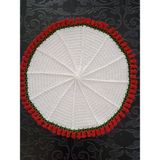 Hira El Sanatları Buket Çiçek - Gül Buketi Battaniye - El Örgüsü - Şal - Gül Motifli - Çiçekli Battaniye -Sihirli Şal - 50 x 50 cm - Beyaz - Kırmızı - Yeşil