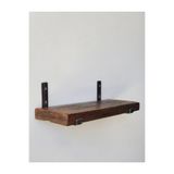 hiraca Doğal Ahşap Duvar Rafı - Metal Askılı, 50x12 cm Dekoratif Kitaplık ve Raf Metal Ayaklı Ahşap Raf