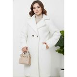 Hiramir Peluş Düğmeli Astarlı Kadın Mont KS2544 Beyaz - 38