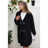 Hiramir Peluş Rahat Kalıp Mont Beyaz KS2506 - Siyah