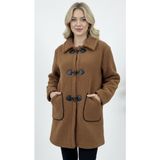 Hiramir Peluş Rahat Kalıp Mont Beyaz KS2506 - Taba