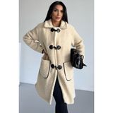 Hiramir Peluş Rahat Kalıp Mont Beyaz KS2506 - XL - Bej