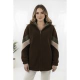 hiramir Peluş Yeni Sezon Kadın Kolları Şeritli Kolej Mont KS2577