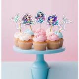 Hiras Dizayn 15 Adet Deniz Kızı Mermaid Doğum Günü Süsü Pasta Kürdanı 5-6cm Cupcake Pasta Süsü