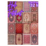 Hiras Dizayn 32 adet Halı Kilim Desenli Fotokart Kaliteli Kartpostal Pano Kartları Premium Kartlar