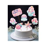 Hiras Dizayn 7parça Denizkızı Mermaid iyiki dogdun Büyük Pasta Kürdanı Pasta Süsü Cupcake Pasta Doğum Günü Süs