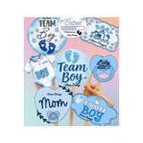 Hiras Dizayn 8Adet Büyük Boy Mavi Erkek Bebek Cinsiyet Partisi Baby Shower Konuşma Balonu