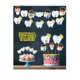 Hiras Dizayn Erkek 32 Parça İlk Dişim Çıktı Diş Buğdayı Erkek Süs Seti Banner Pasta Kürdanı Cupcake Süsü Seti