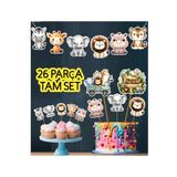Hiras Dizayn Kuromi54 Safari Hayvanları Temalı 26parça Dev Set Doğum Günü Süsü Banner Pasta Kürdanı Cupcake