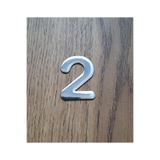 Hırdavat 4.2 Cm Metal Krom Kendinden Yapışkanlı Kapı Numarası No2