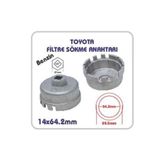Hırdavat Garajı Toyota Yağ Filtre Sökme Anahtarı Benzinli 64.2 Mm 14 Köşe