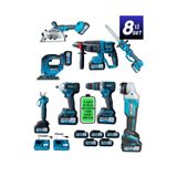 Hırdavat KİMMEER PLUS 8'Lİ KÖMÜRSÜZ ŞARJLI MAKİNE SETİ