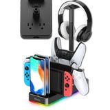 Hiree RGB PS Controller Charger, PS Portal Charging Dock with Headset Stand