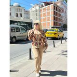 Hırka Pantolon Alt Üst Triko Takım Vizon