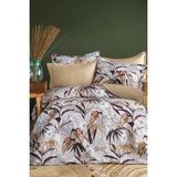 Hiros 210 Tc (83 Tel) Pamuk Saten Nevresim Takımı Çift Kişilik - Krem - 200 x 220 cm