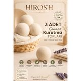 HİROS'H 3 Adet Kurutucu Topu Çamaşır Kurutma Makinesi Topları