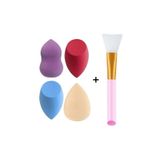 HİROS'H 4 Adet Makyaj Süngeri & 1 Adet Maske Spatulası (YIKANABİLİR)