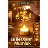 HİROS'H Isı İle Dönen Atlıkarınca Mumluk Dekoratif Mumluk