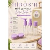HİROS'H Seyahat Şişe ve Kap Seti 6 Parça Şeffaf Renkli Kişisel Bakım Ürünleri Taşıma