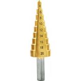 Hırsan Kademeli Delme Matkap Ucu Kozalak 4-20 mm - Çap aralığı: 4mm- 20mm - Gri - Altın