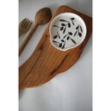 His Ceramic El Yapımı Zeytin Desen Seramik Kirli Kaşık Altlıgı, Kaşık Kepçe Nihalesi Kaşıklık