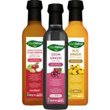 His Naturel Sandaloz Sakızlı Yeşil Elma Üzüm Alıç Sirkesi Yıllanmış Hızlı Toksin, Içilebilir Doğal 3'lü Set - 500 ml