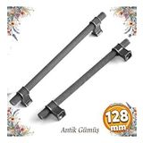 Hisar Eskitme Antik Gümüş Metal 128 Mm Tırtık Mobilya Mutfak Çekmece Dolap Kulpu Kulbu Kulpları