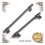 Hisar Eskitme Antik Gümüş Metal 160 Mm Tırtık Mobilya Mutfak Çekmece Dolap Kulpu Kulbu Kulpları