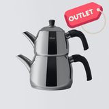 Hisar Hera Indüksiyon Tabanlı Midi Çelik Çaydanlık **outlet** - Hera Midi