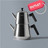 Hisar Heybeli Plus Midi Çelik Çaydanlık Siyah **outlet** - Heybeli Midi
