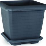 Hisar Kale Saksı No:3 Tabaklı 37 cm, 25,5 Litre Antrasit