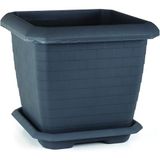 Hisar Kare Saksı No:4 Tabaklı 44,3 cm, 44 Litre Antrasit
